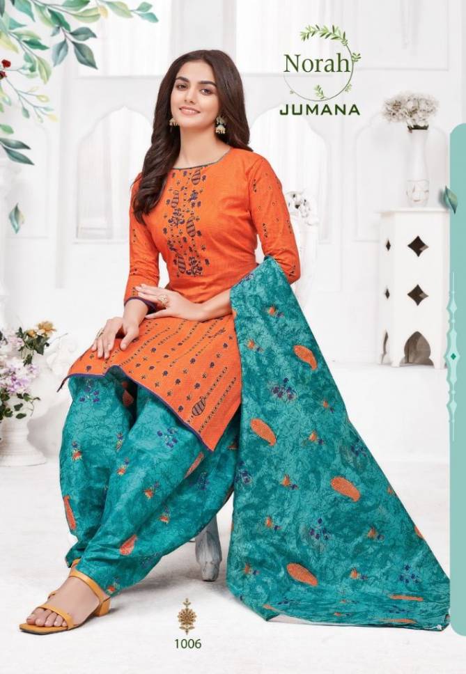 Norah Jumana Designer Regular Wear Printed Cotton Dress Material Collection